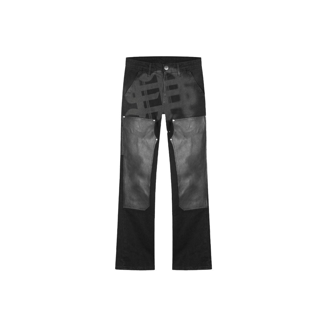LOSTCAUSE DENIM/ LEATHER CARPENTER JEANS : BLACK