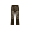 FREEDOM DENIM/ LEATHER CARPENTER JEANS : BROWN