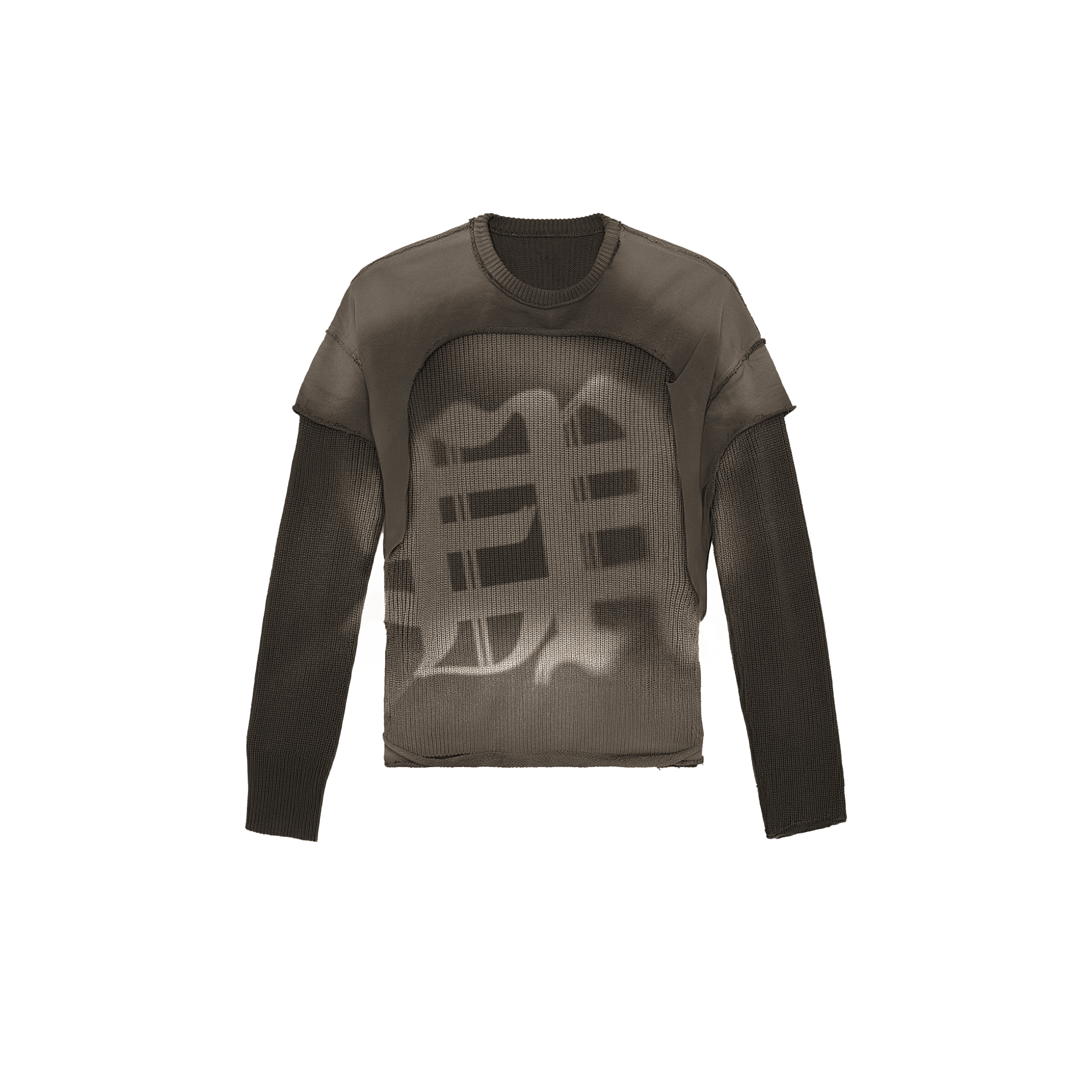 FREEDOM LAYERED WAFFLE KNIT SWEATER : BROWN