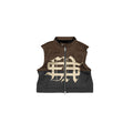FREEDOM ITALIAN CALF LEATHER GILET : BROWN / SAND