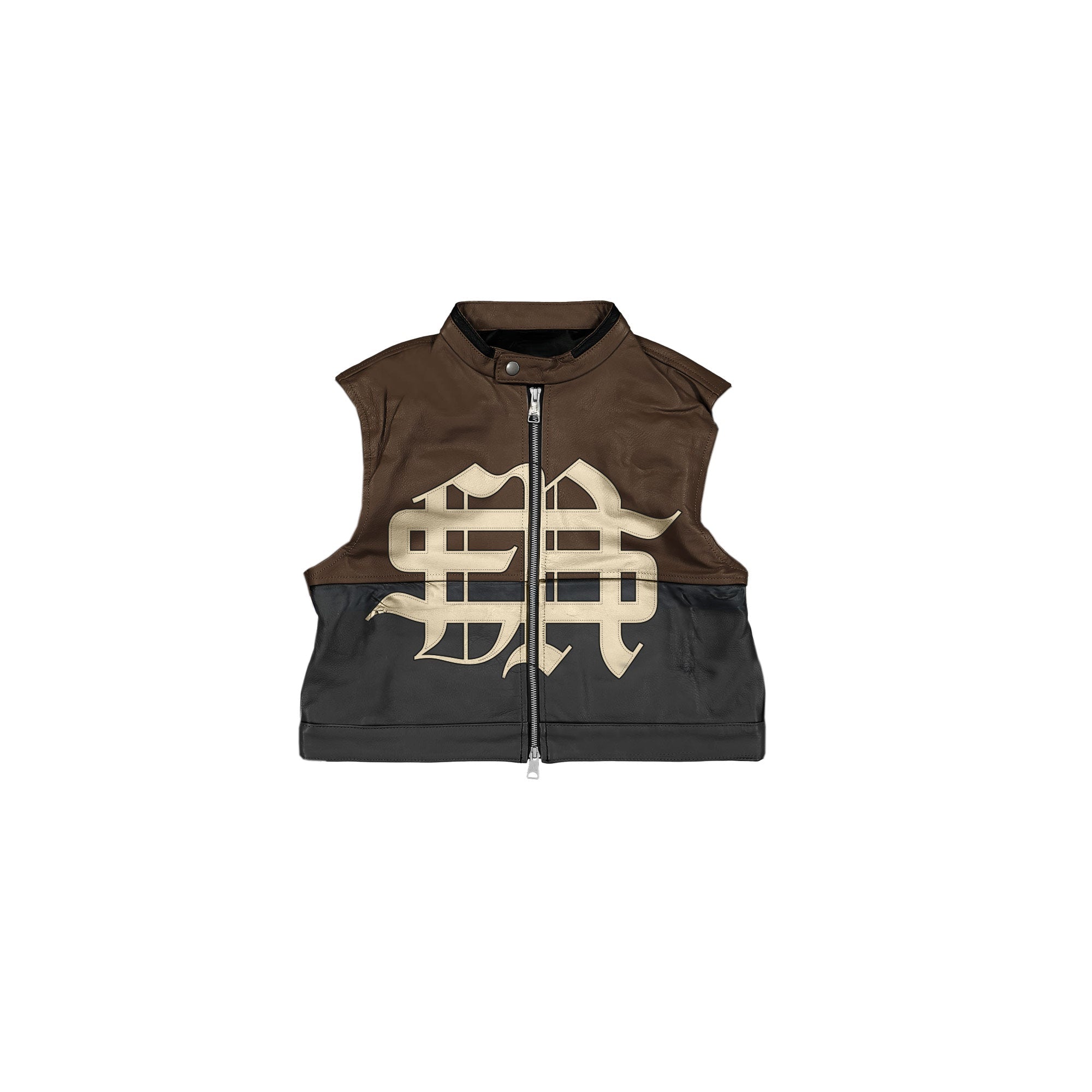 FREEDOM ITALIAN CALF LEATHER GILET : BROWN / SAND