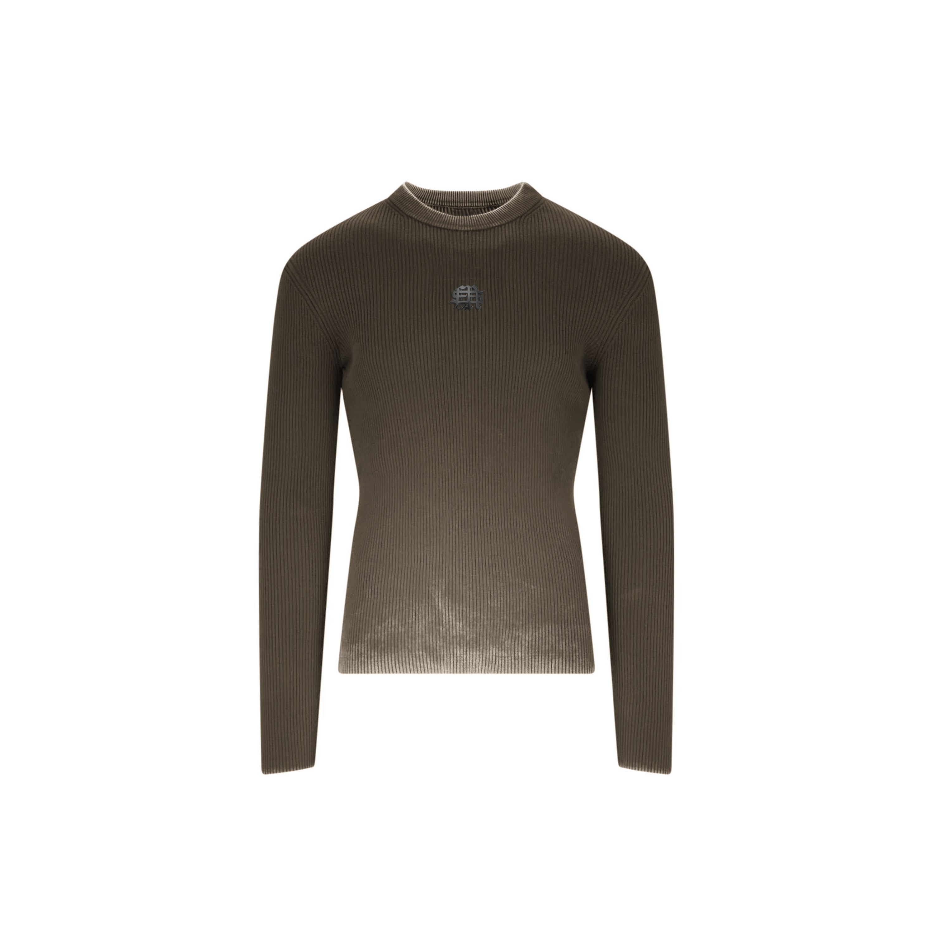 FREEDOM WAFFLE KNIT FITTED LONG SLEEVE : BROWN