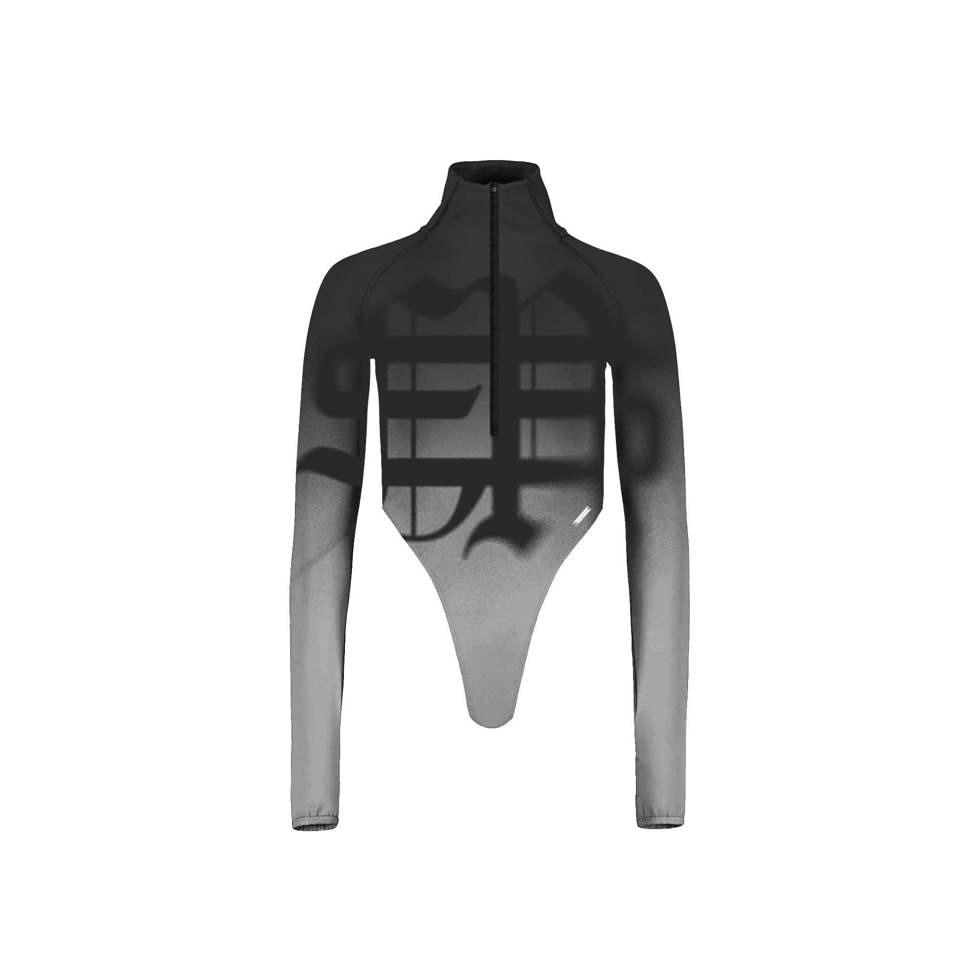 LOSTCAUSE WOMEN’S ZIP BODYSUIT : BLACK / GREY