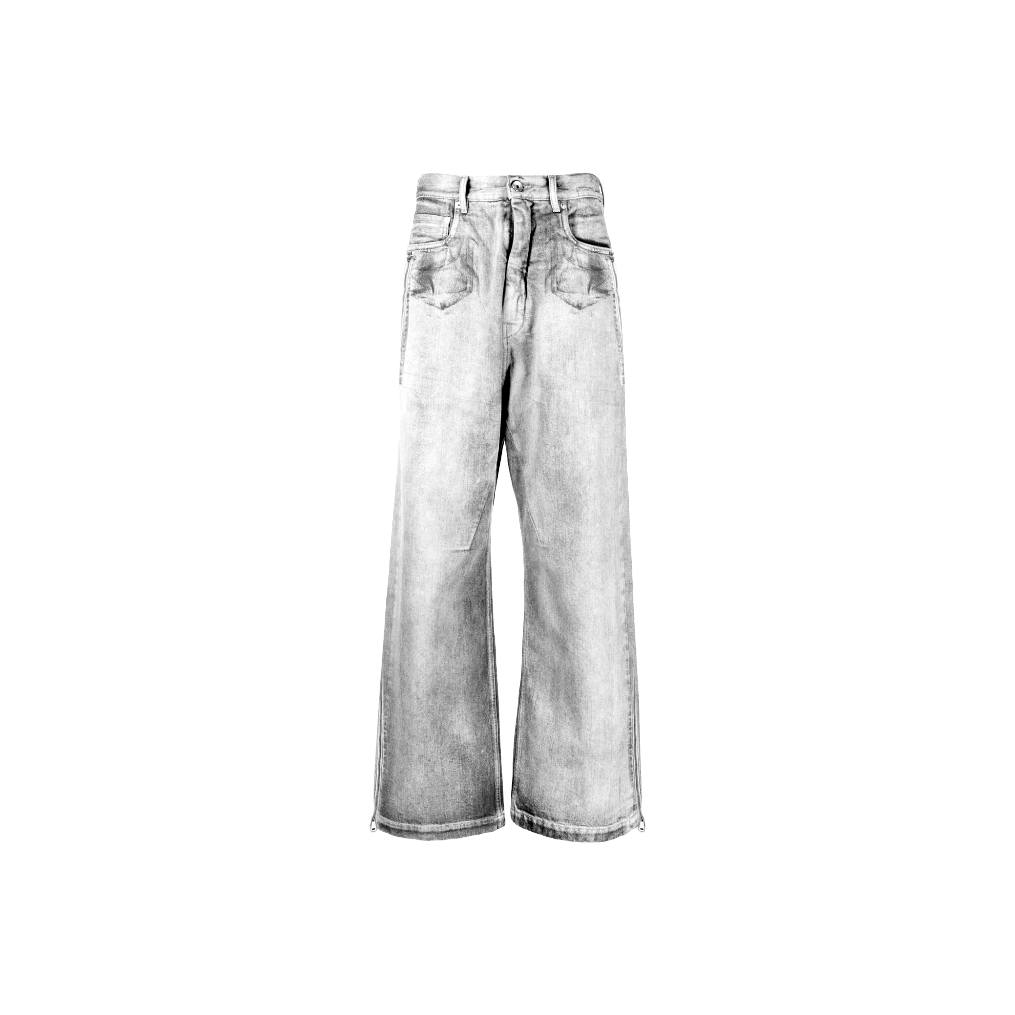 LOSTCAUSE FLARED DYE DENIM JEANS : WHITE