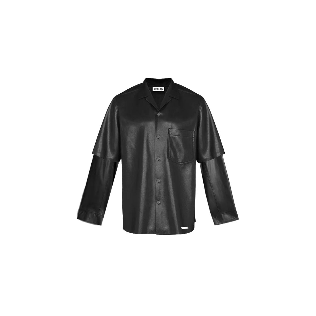 LOSTCAUSE DOUBLE-LAYERED LEATHER SHIRT