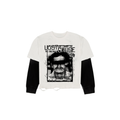 LOSTCAUSE “WANTED” DOUBLE LAYER T-SHIRT : WHITE/BLACK